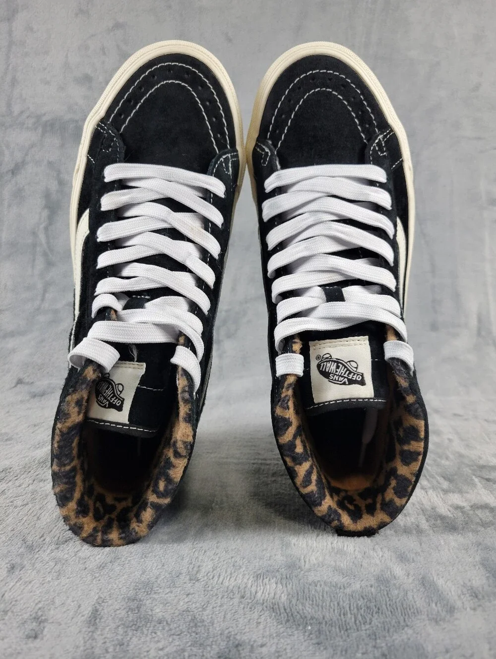 VANS SK8-HI MTE 1 BLACK LEOPARD SUEDE SNEAKERS WOMEN SIZE 8 500714
